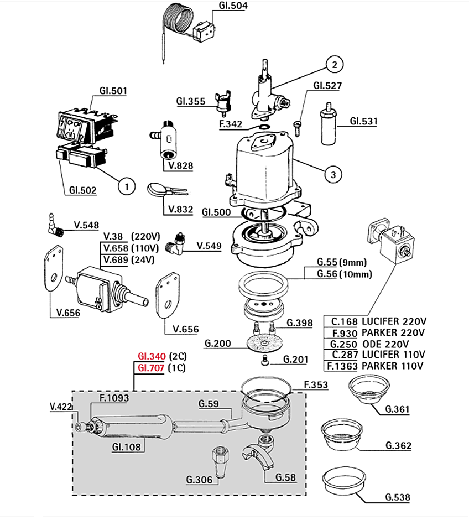GAGGIA PARTS EXPLOSION